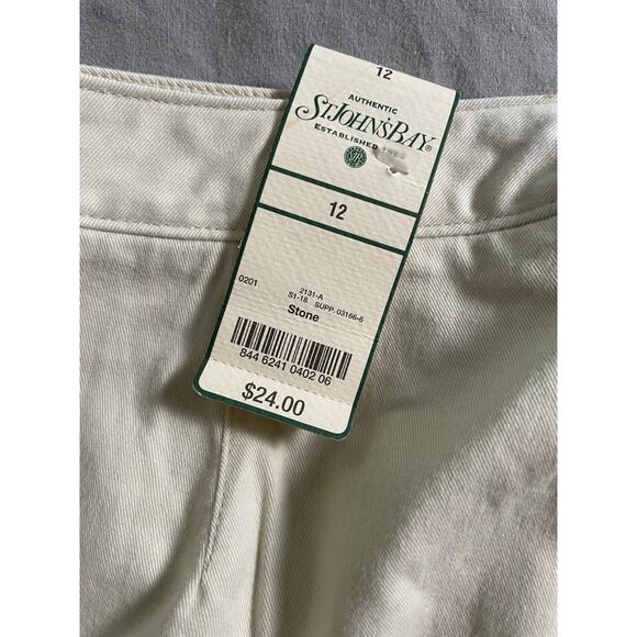 -Dead Stock- St. John's Bay Cream /light Khaki color Skirt SZ 12 - Picture 2 of 6